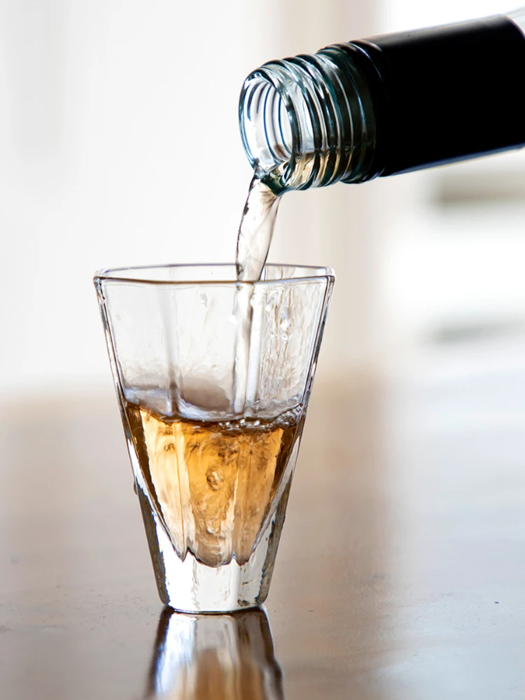 Przezroczyste Nordic przenośne proste szkło okrągły kieliszek do whisky strzał piwo zestaw filiżanek do herbaty koktajl szampana Szklanki kubki do domu życia