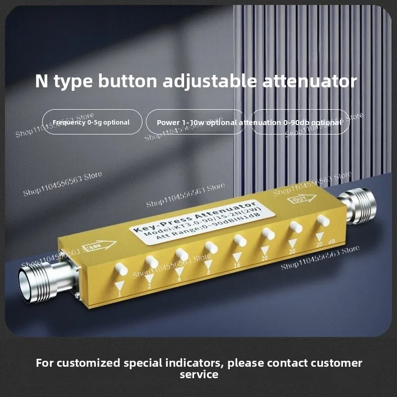 N-type Adjustable Attenuator 30-90dB3/4/5G RF Signal Attenuation 1dB Step 5W10W Button Attenuator