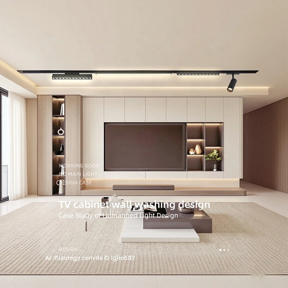 

Светодиодный магнитный трековый светильник, решетка, прожектор, современный магнитный трековый светильник, прожектор DC48V, точечный светильник, потолочный светодиодный светильник для гостиной в помещении