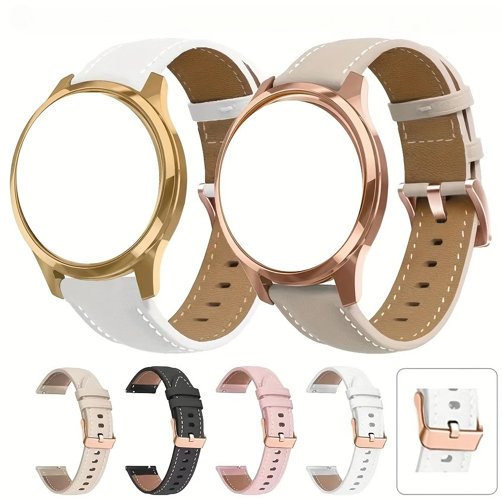 18 mm Smartwatch-Armbänder für Garmin Forerunner 265S 255S/Venu 2s/4 41 mm PU-Leder-Armband, Uhrenarmbänder, Zubehör, Gürtel