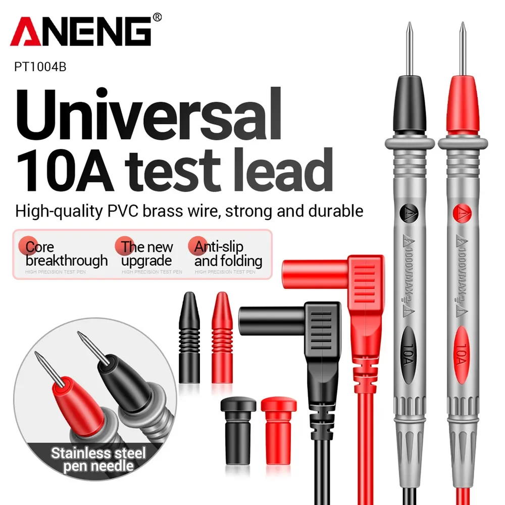 

ANENG PT1004B 10A 1000V Multimeter Probe Test Needle Pin Digital Multi Meter Lead Wire Pen Cable Kit Current Voltage Tester Kit