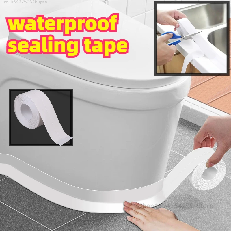 PVC Waterproof Sealing Tape for Bathroom Sink Shower, Bathtub and Toilet Self Adhesive Tape Kitchen Sink Edge Protector Tape