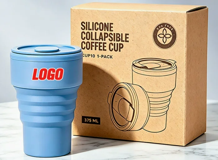 Portable American Style Coffee Cup Foldable Silicone Water Kettle Outdoor Travel Companion Pocket-Centric Compression
