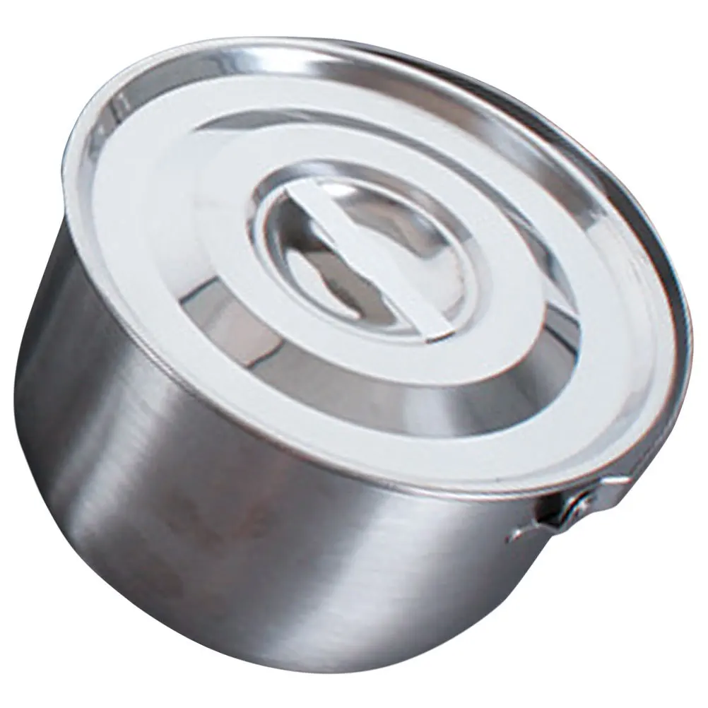 

Stainless Steel Basin With Handle Lid Kitchen Multi-Use Mixing Bowl For Salad Soup Noodles Eggs Oil Storage Container