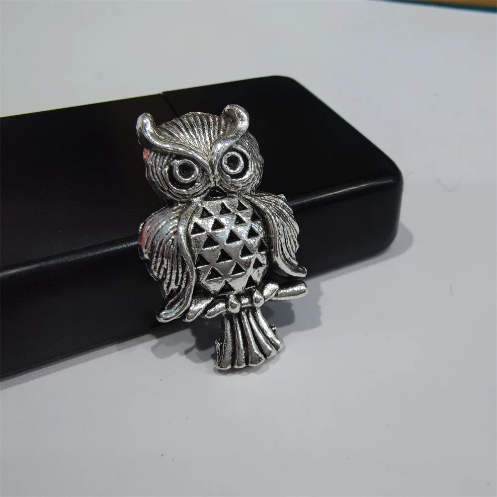 

Personality 3D Carving Silver Owl Metal Badge For ZP Kerosene Petrol Lighter DIY Handmade Decor Accessory Smoking Gadget