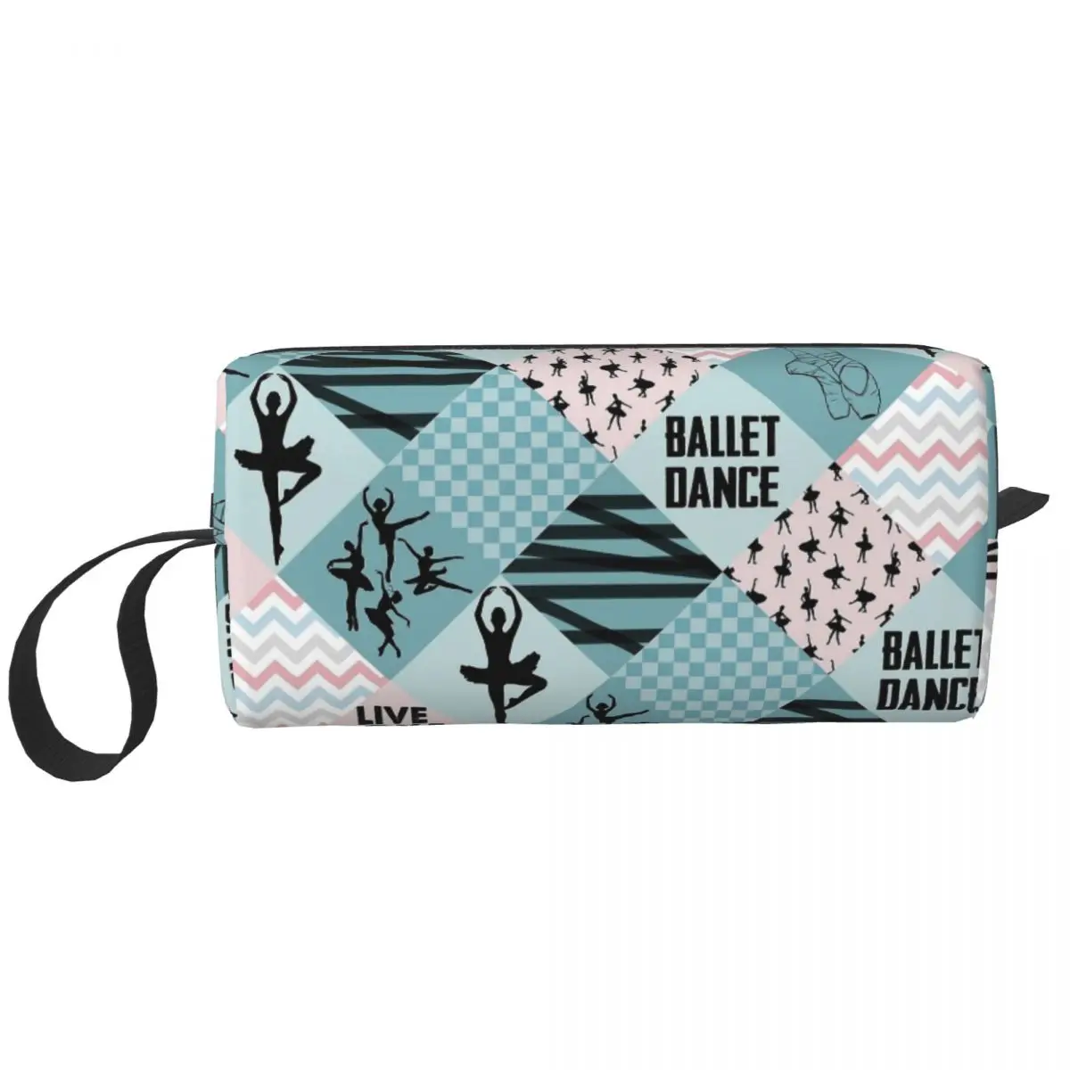 Ballet Dance Pattern Cosmetic Bag for Women Makeup Bags Ballerina Girl Travel Waterproof Toiletry Bag Organizer Storage Bag