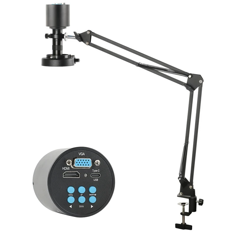 55MP 48MP 14MP 4K 2K 1080P HDMI VGA USB Type C Video Microscope Camera 1X-130X Zoom C-Mount Lens for Digital Image Capture
