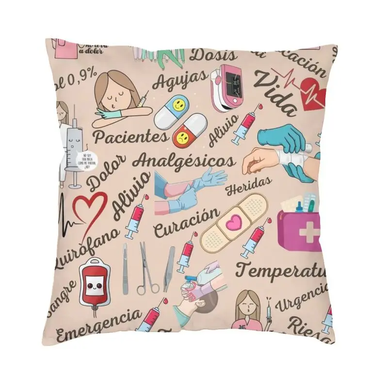 Vibrant Doctor Nurse Medical Medicine Enfermera En Apuros Throw Pillow Cover Home Decorative 3D Two Side Print Cushion Cover