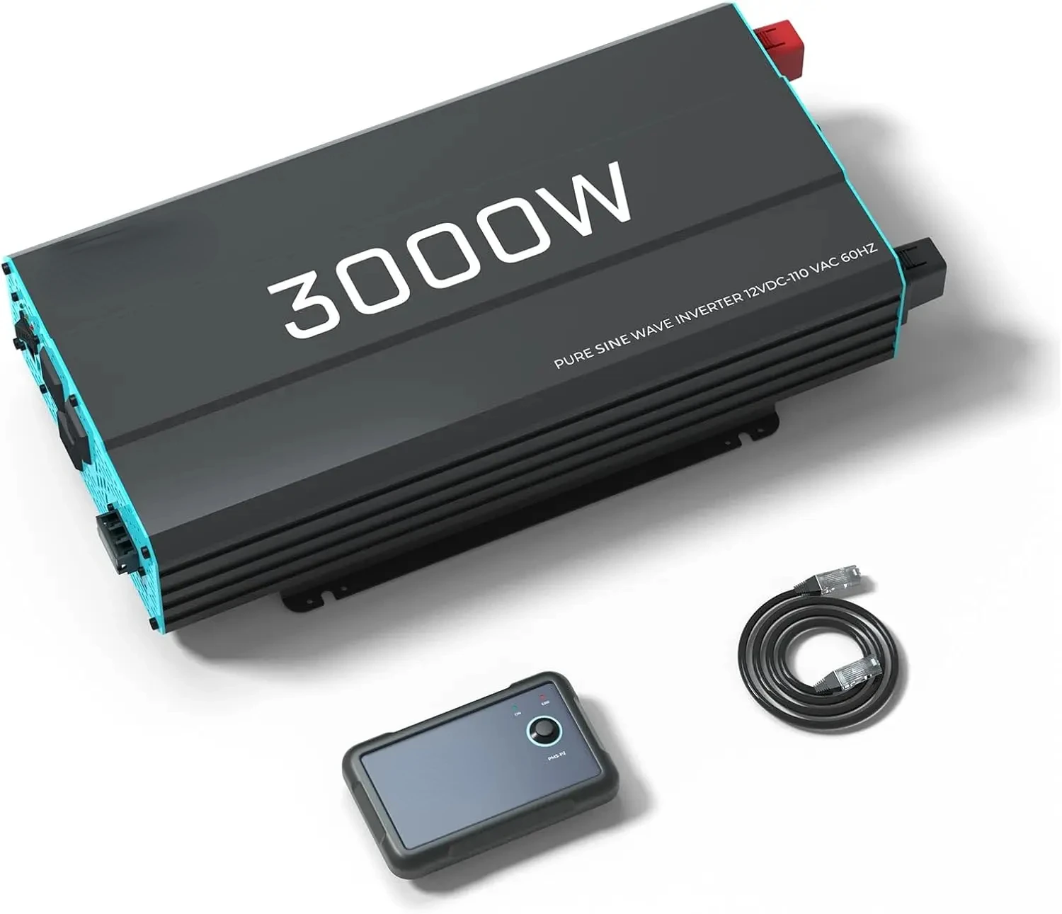 3000W Pure Sine Wave Inverter 12V DC to 120V AC Converter for Home, RV, Truck, Off-Grid Solar Power Inverter