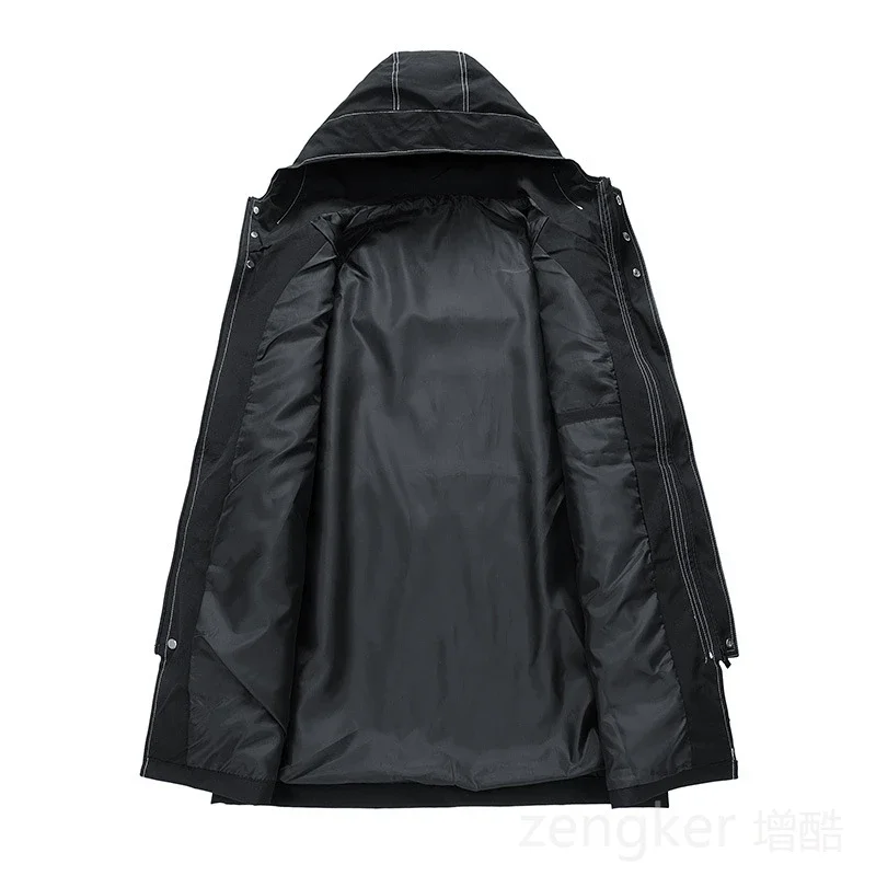 سترة واقية جديدة كبيرة الحجم لعام 2025 للرجال متوسطة الطول سترة ربيع الخريف ملابس مهتلة للرجال ملابس عمل للشباب معطف كبير الحجم 9XL #3