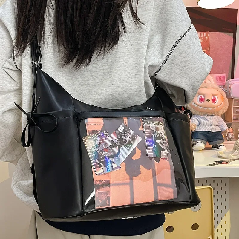 large capacity tote bag, fashionable, versatile college style, hand-held backpack, women's bags, multifunctional tutoring bolsas