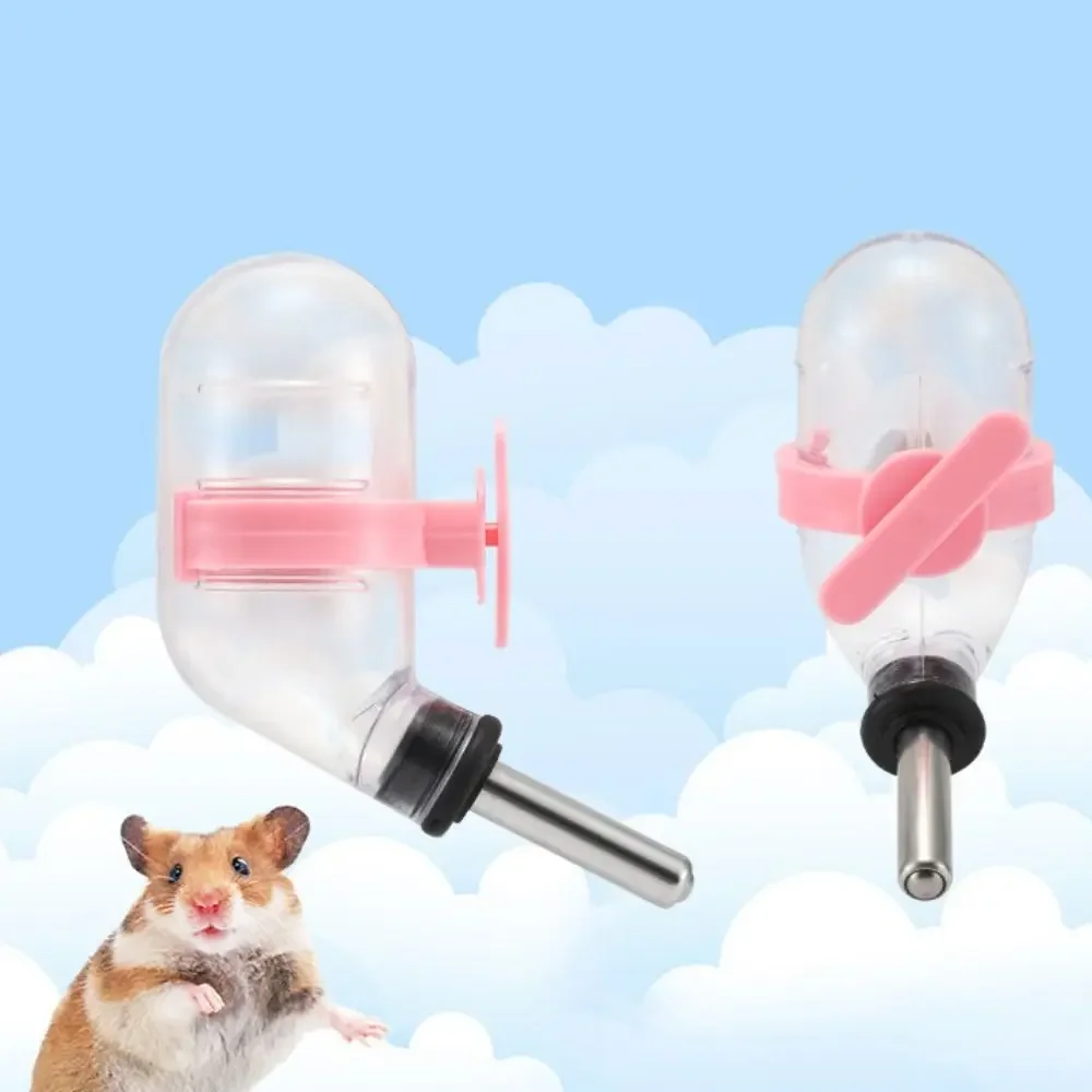 60ml Pet Hamster Drinker Bottle Automatic Water Drinking Bowl Stainless Steel For Kitten Rabbit Hamster Pet Water Dispenser