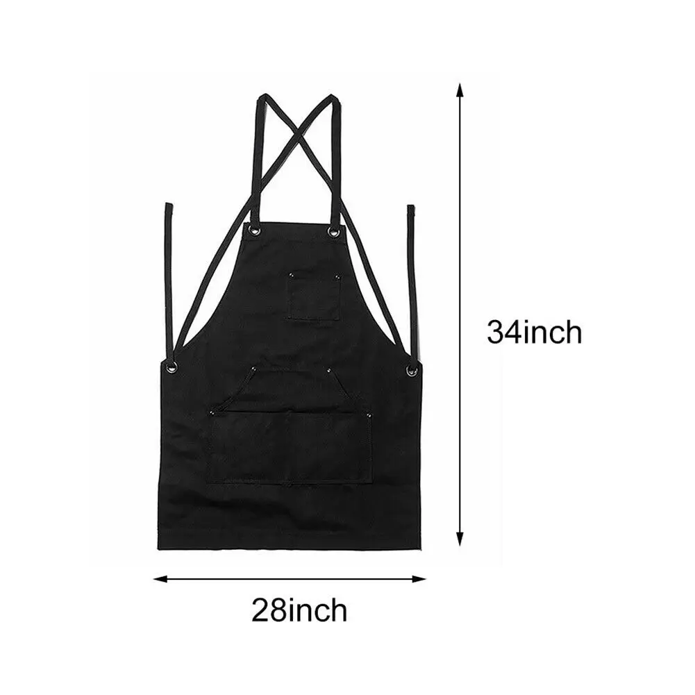 Waxed Canvas Work Apron with Pockets Adjustable Gardening Apron Heavy Duty Woodworking Apron Tool Holder for Carpenter Men Women