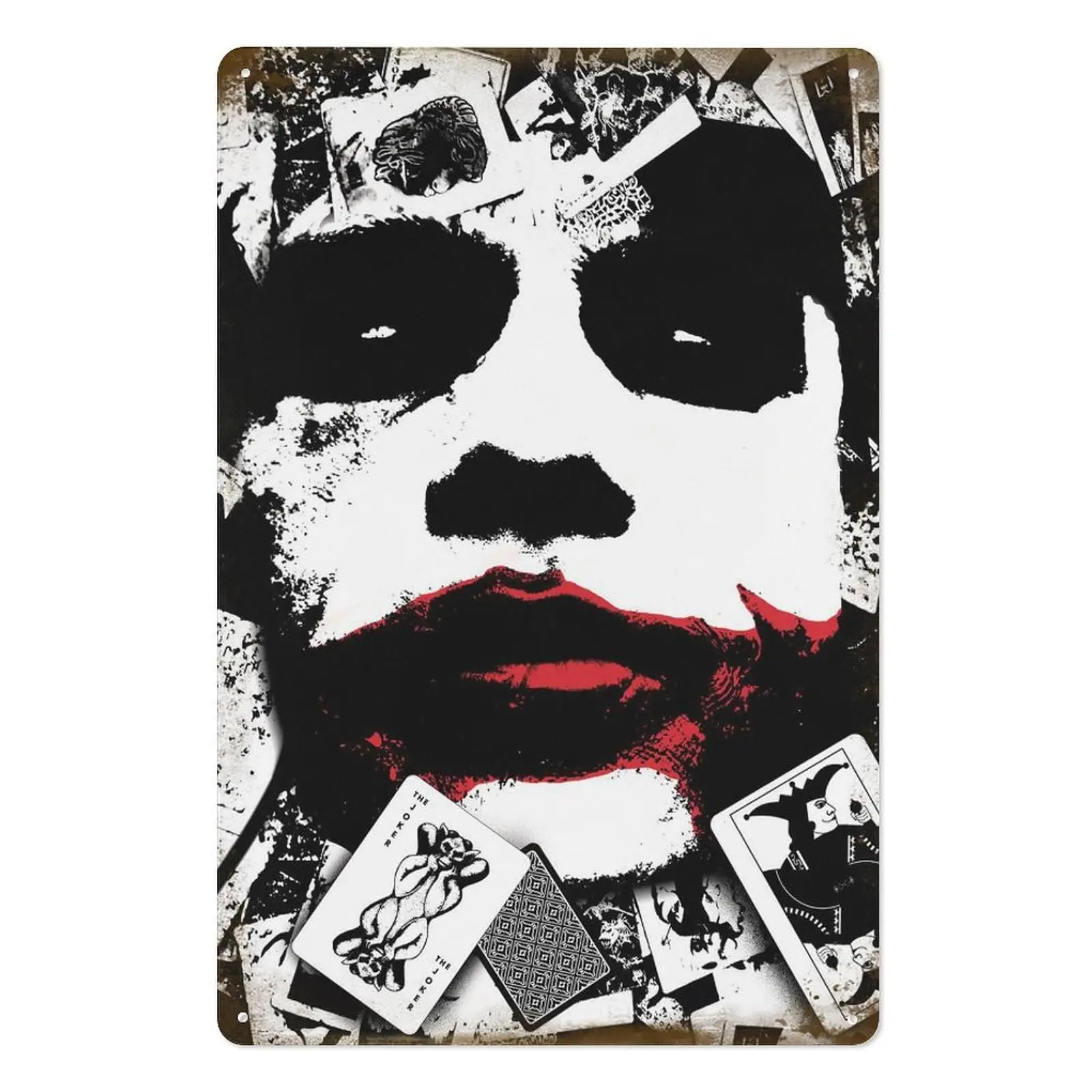 Joker BW Metal Tin Sign Poster  Painting Sign Funny Wall Vintage Art Decor Retro Plaque For Home Bar Pub Club Cafe Decoration