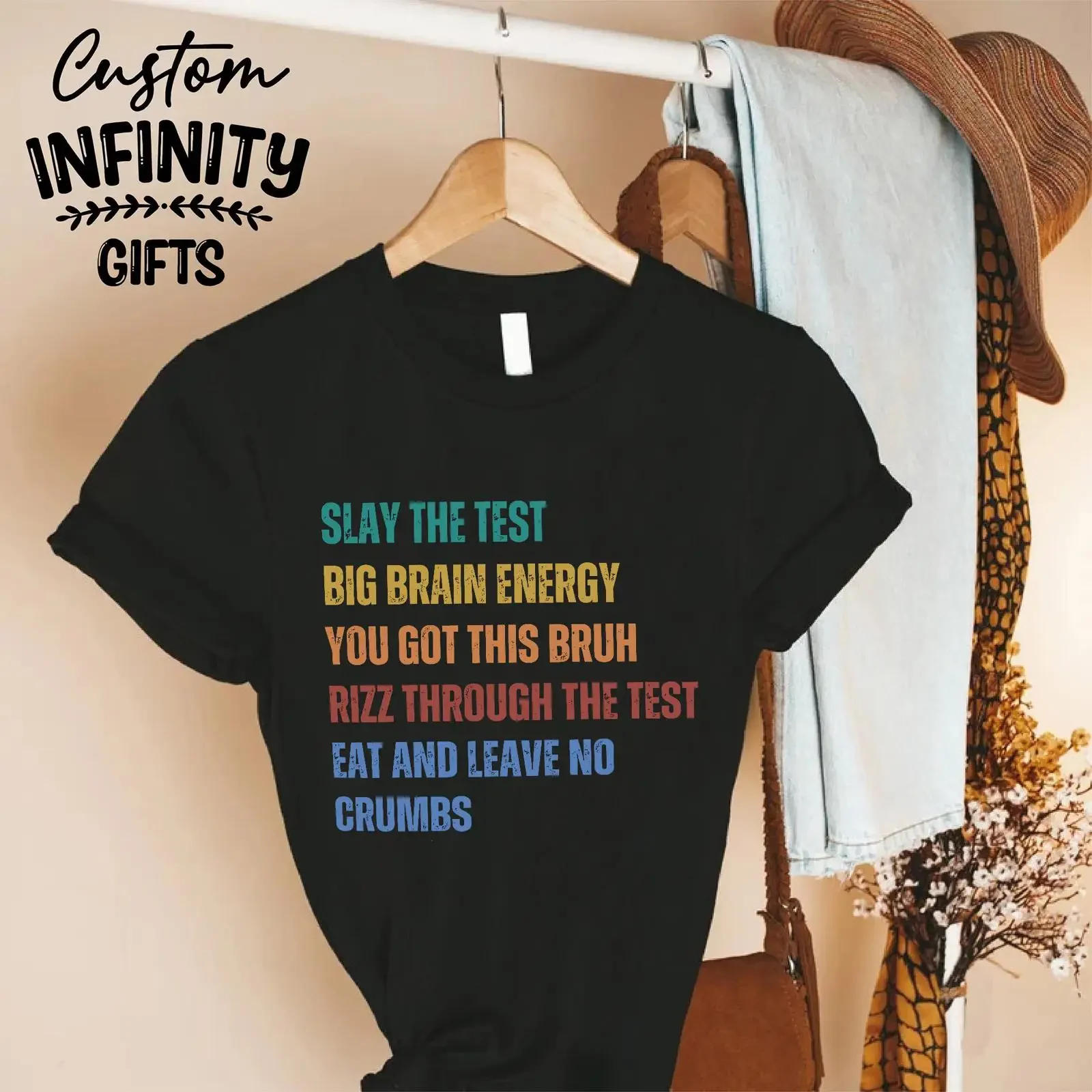 Funny Gen Z Slang Teacher Testing T Shirt Encouraging Student  vintage Washed Top For Everyday Wear Unisex Slightly Comfortable