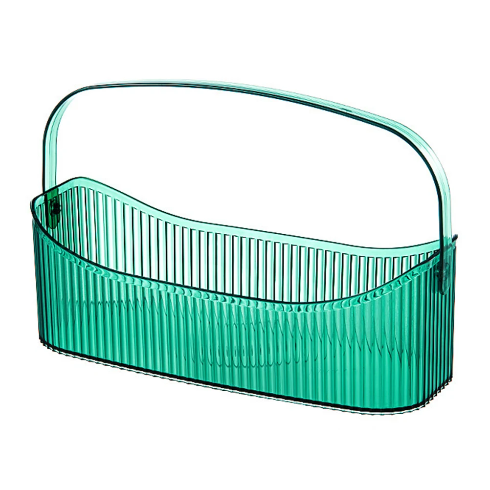 

Cosmetics Storage Basket Durable Portable H held Makeup ganizer Bath Accessory Multi function Bathroom Shelf Green