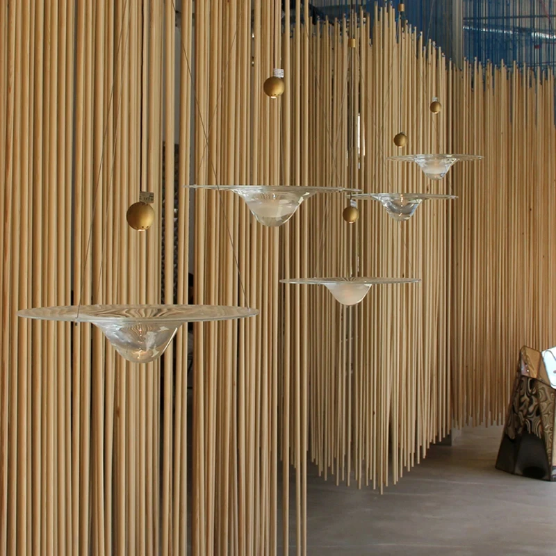 Estilo romântico moderno lágrima de vidro LED luzes pingente convenientes lâmpadas em forma de disco para ﻿ Lustres de decoração para casa de restaurante