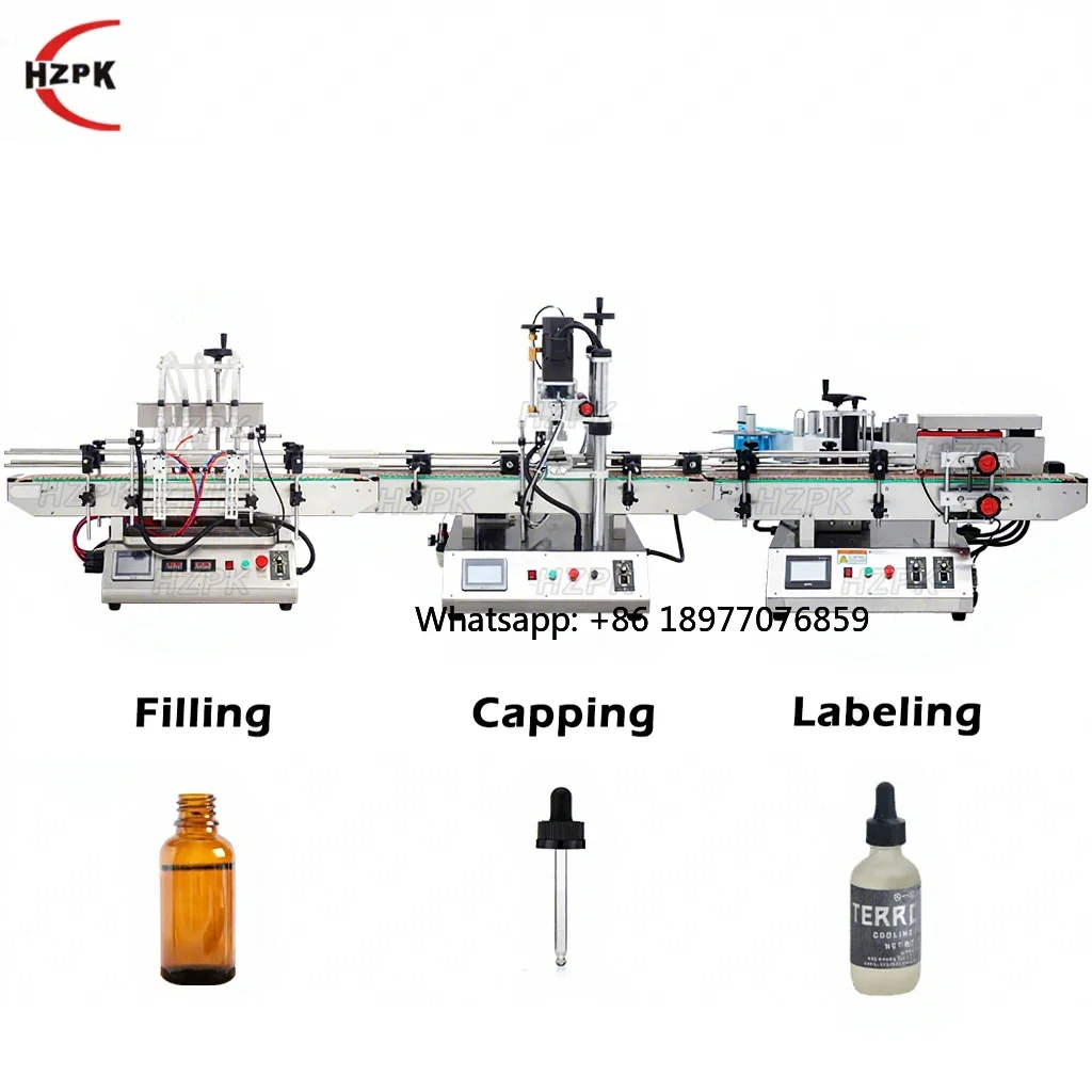 Desktop Automatic Filling Capping And Labeling Packing Machine Line 500ml