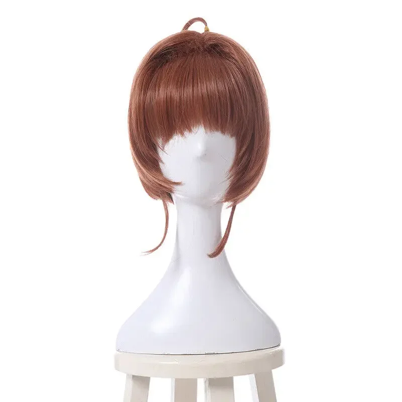 Card Captor Sakura Kinomoto Short Bangs Light Brown Cosplay Full Wig