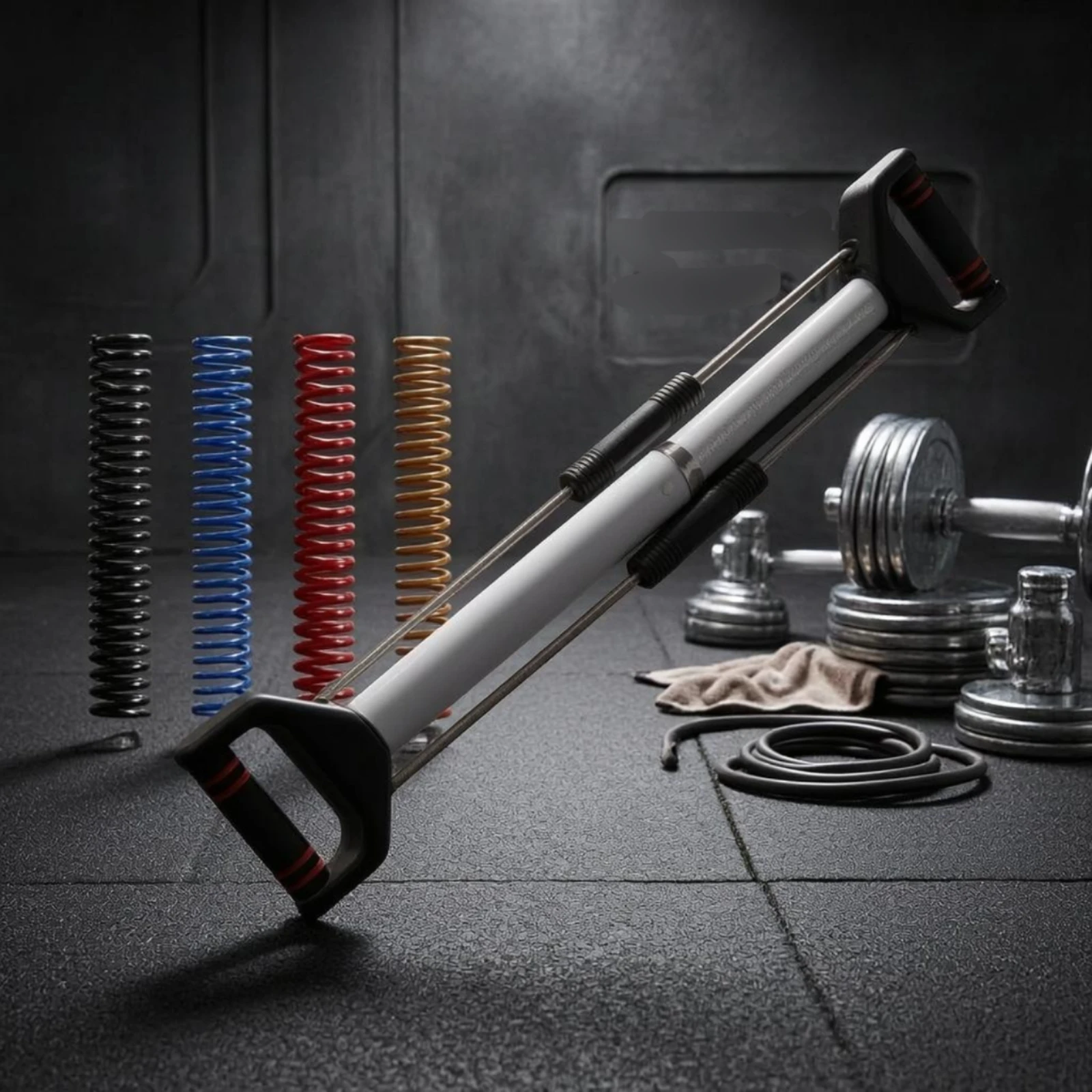 Handheld Coil Exerciser Thickened Pipe Body Coil Resistance Coach Wire Rope Exerciser Red Accent Grips - view 6