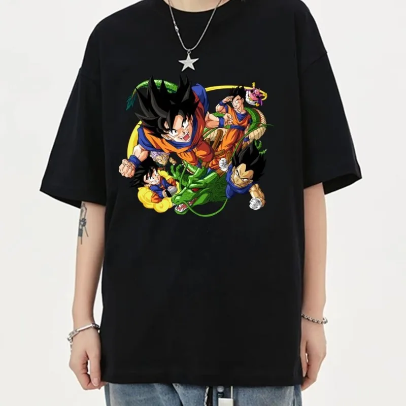 Anime-BALL-Hot-D-DRAGON  T Shirt Men Woman Couple Clothes Short Sleeve Collar Fashion Cotton Summer Sporty