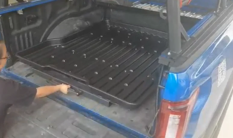 ลิ้นชักเลื่อนสำหรับกระบะท้ายรถกระบะ  รางเลื่อนสำหรับวางพาเลท  แผ่นเลื่อนสำหรับกระบะท้ายรถกระบะ