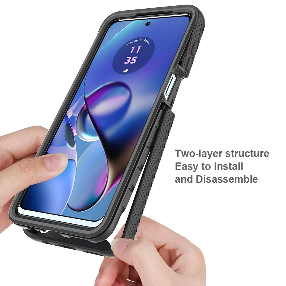 360° Full Body Case for Motorola Moto G54 Clear Screen Protector Film Frame Hard Phone Cover MotorolaG54 XT2343-1 XT2343-2 Coque