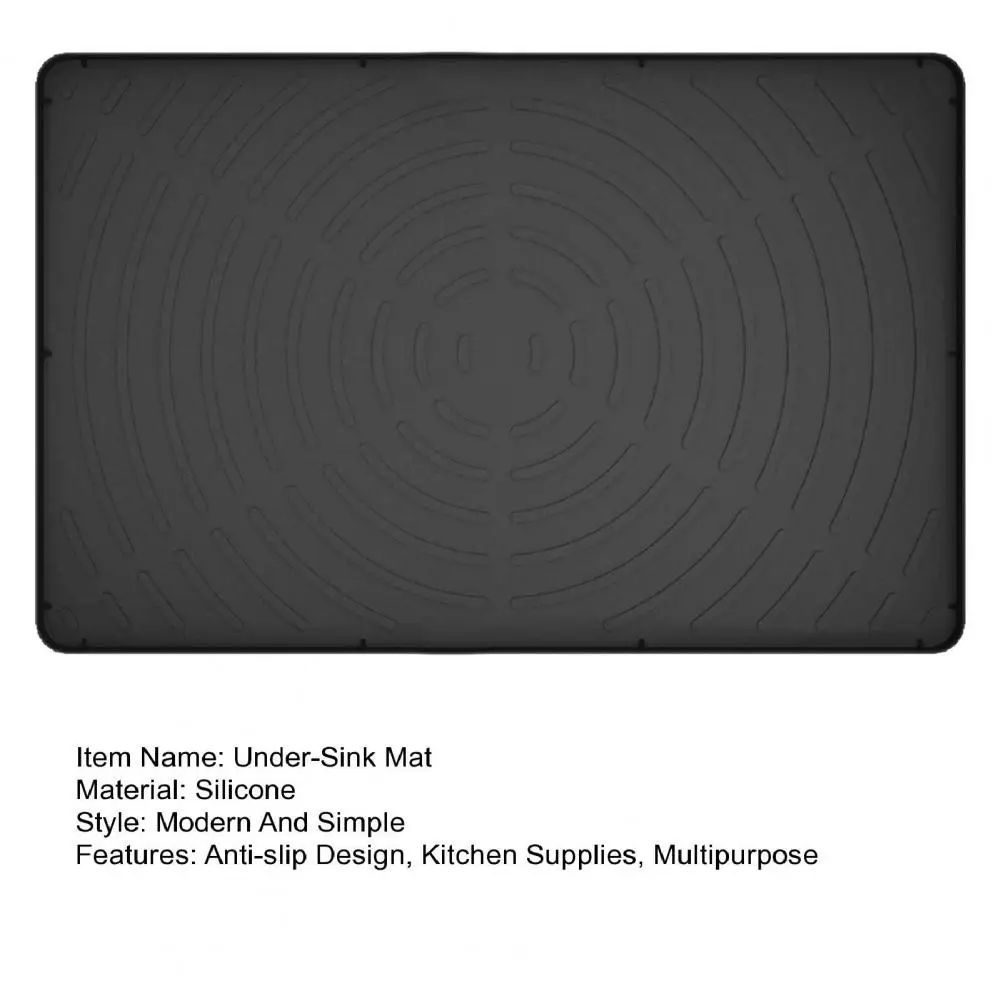 Durable Cabinet Liner Under-sink Mat Under-sink Silicone Mat Waterproof Shelf Liner Anti-slip Drip Tray Protector for Kitchen
