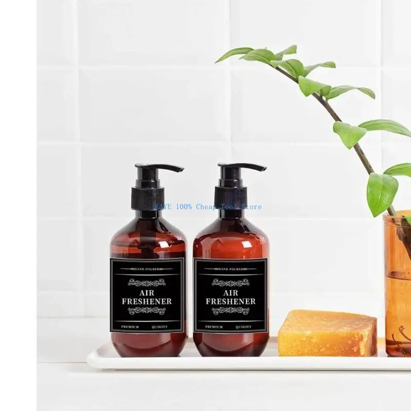 

G6KA 12Pcs Elegant Bathroom Sticker for Organized Shampoo Soap Dispenser Bottle Label