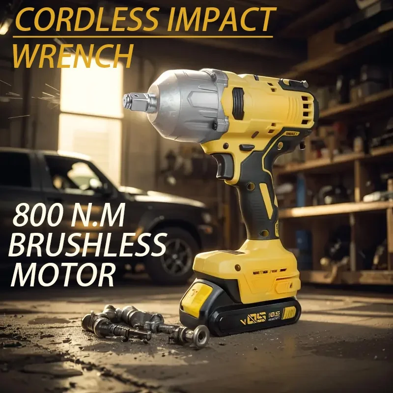 

800N.m(600FT-LBS) Brushless Impact Gun, Cordless Impact Wrench for Dewalt 20V Battery, 1/ 2 Inch High Torque Impact Driver s