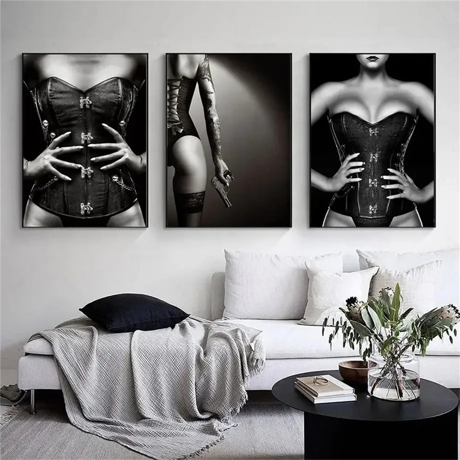 Nude Woman Shibari Fine Art Prints Sexy Naked Leg Buns Poster Canvas Painting Decoration Wall Art Picture Bedroom Bathroom Decor