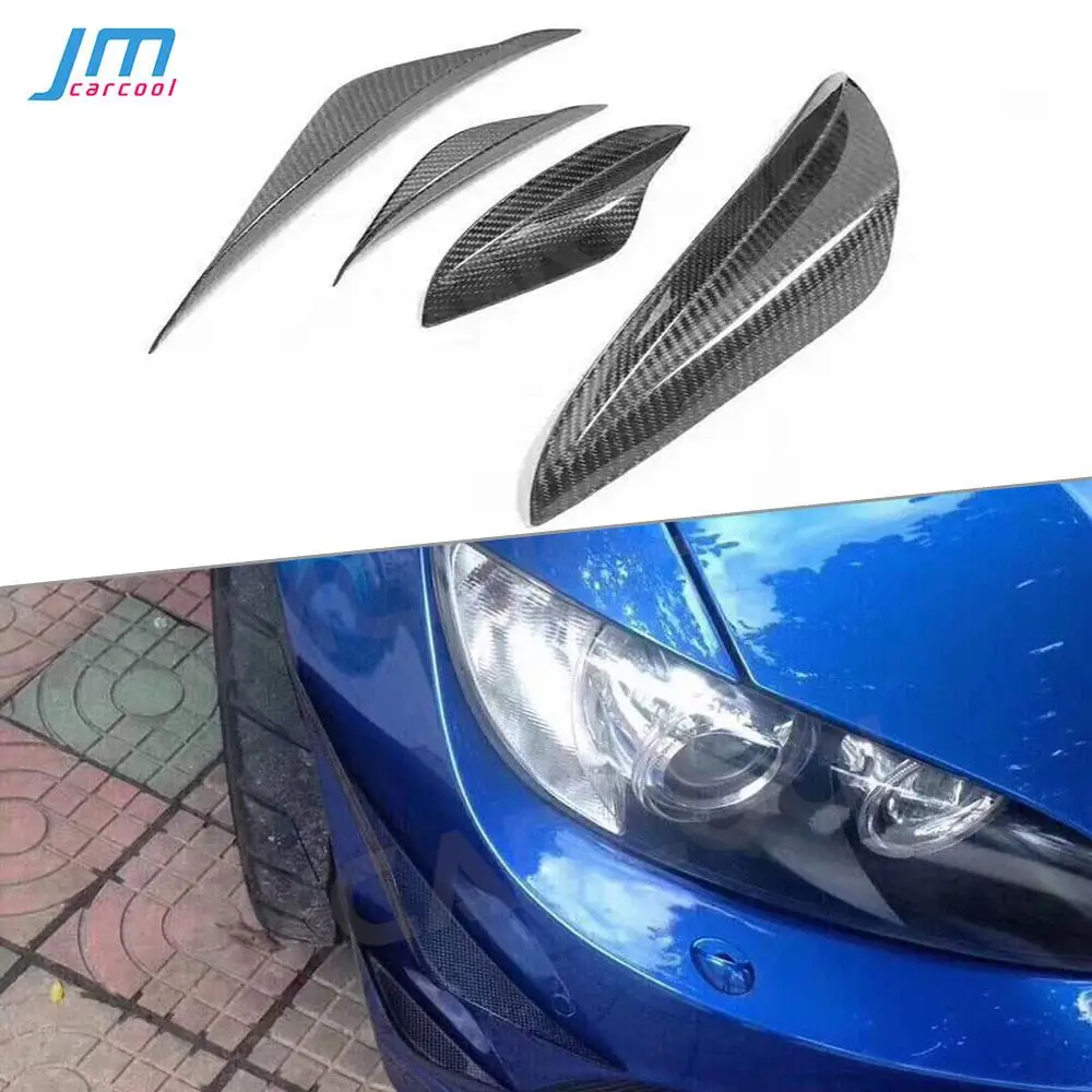 Carbon fiber Front Bumper Side Air Knife Trim Canards for BMW 3 Series E90 E92 E93 M3 2005-2012 4PCS Fins Shark Stickers