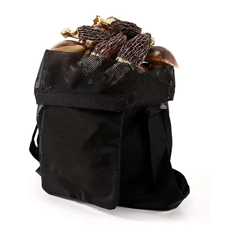 ABPQ-2PCS Borsa per rete da caccia ai funghi Borsa per raccolta di cestini per funghi Borsa per raccolta di frutta da giardino in rete di grande capacità