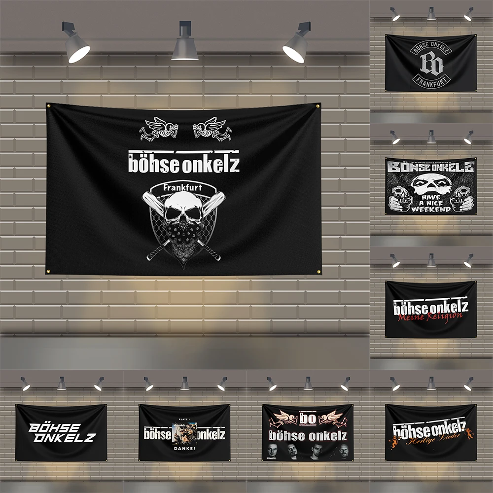 

3x5 Ft B-BohseS-O-Onkelzs Heavy Metal Band Flag Rock Music Wall Banner for Bedroom Studio Bar Concert Outdoor Decor