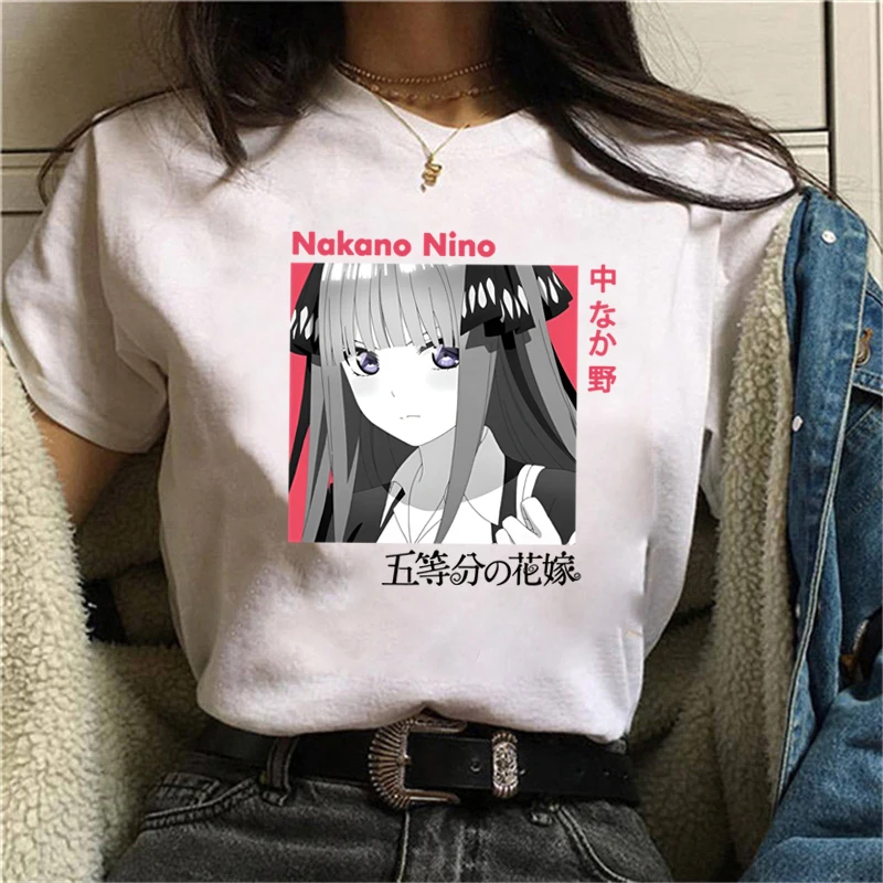 Hot Anime Nakano Nino Printed T-shirts Fashion Women Summer Tee Shirt Unisex Casual Short Sleeve Round Neck Tops T-shirts