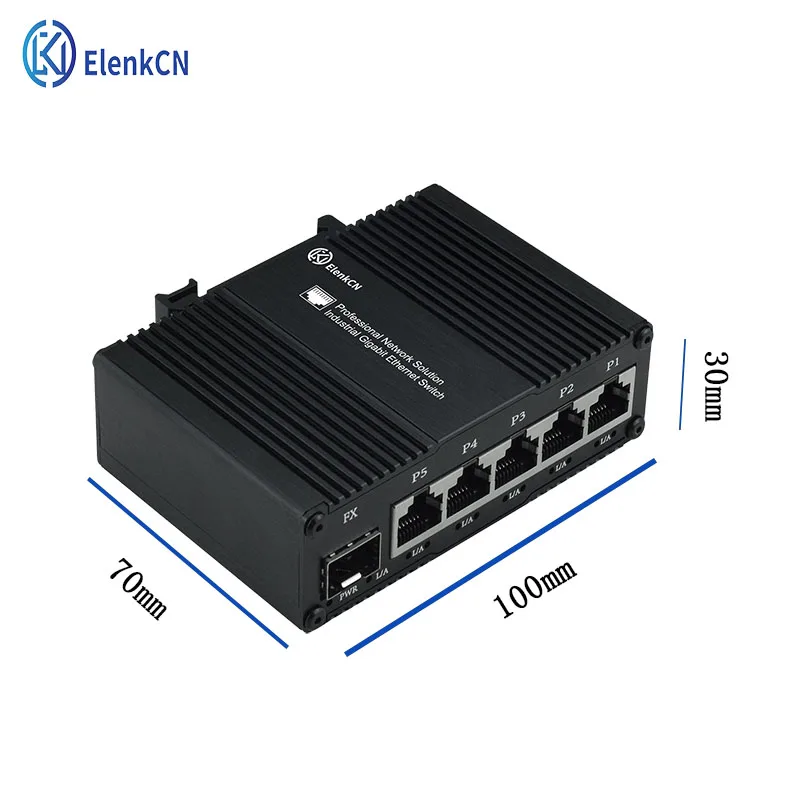 Interruptores ópticos de alimentación, protección contra rayos, SFP Industrial, 4KV, 1000M, RJ45, 10/100/1000BASET, Internet, Poe, extensible, DC 9-56V, 5 + 1