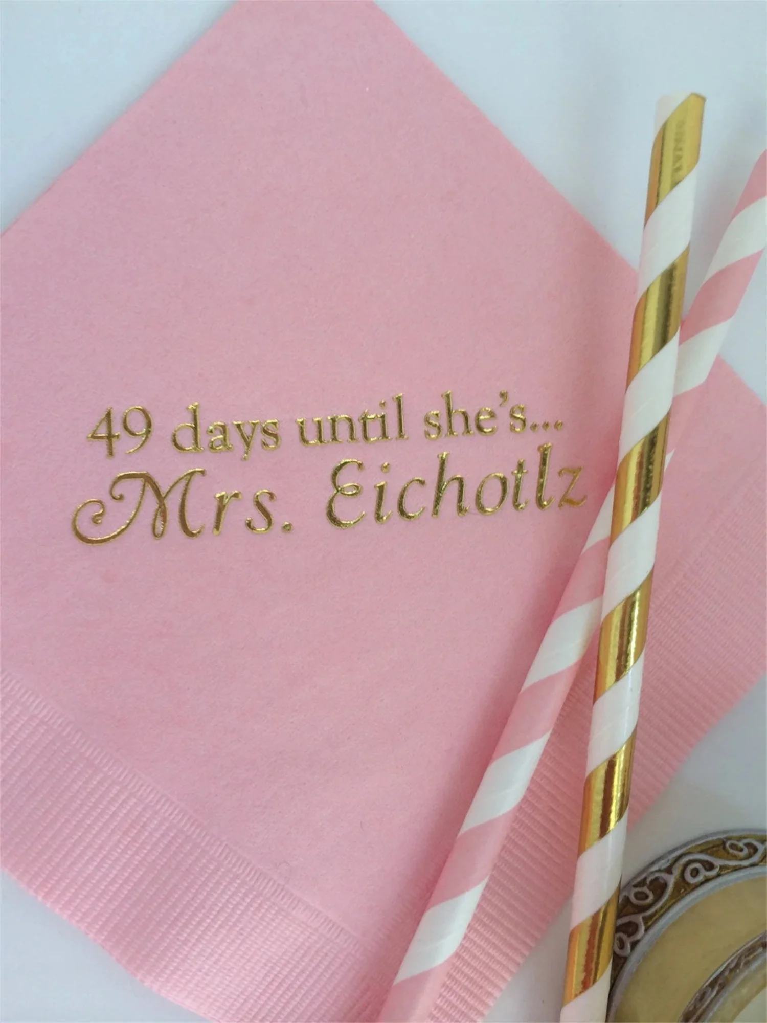 

50 PCS Personalized Napkins Personalized Napkins Wedding Cocktail Beverage Paper Bridal Shower Party Monogram Custom Luncheon Av