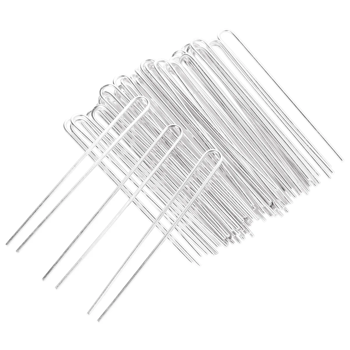 

50pcs U Shape Hairpins Iron Fork Diy Craft For Women Girls White Stylish Durable Decoration Daily Costume Gift Family