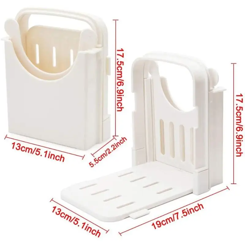 Bread Slicer Adjustable Toast Loaf Slicing Machine Foldable Plastic Bread Cutting Guide Tools For Homemade Bread Kitchen Baking