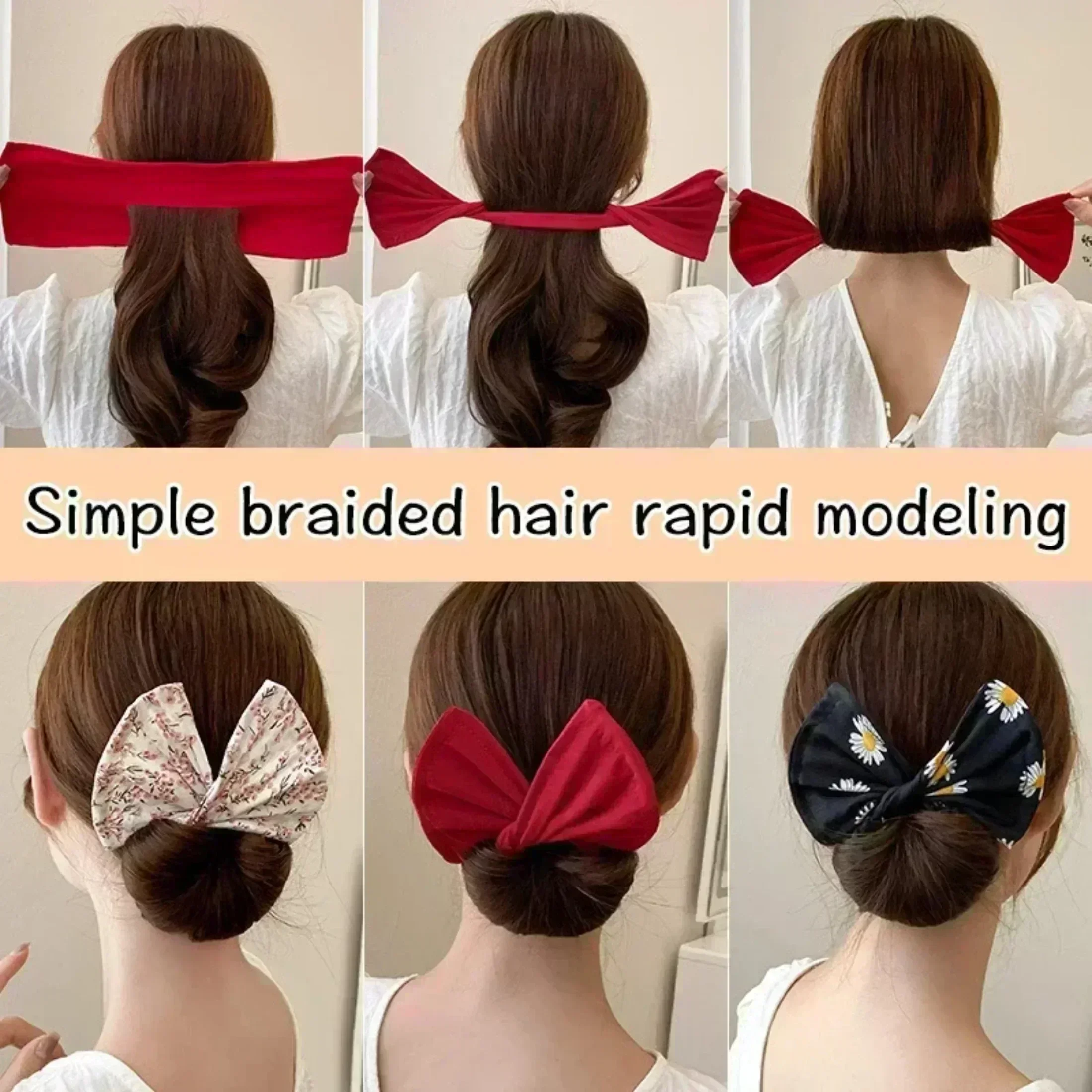 Women\'s Bow-shaped Hairpin Device Sweet and Lovely Hairpin Fast Hair Bun Hair Styling Tools Braid Hair Accessories