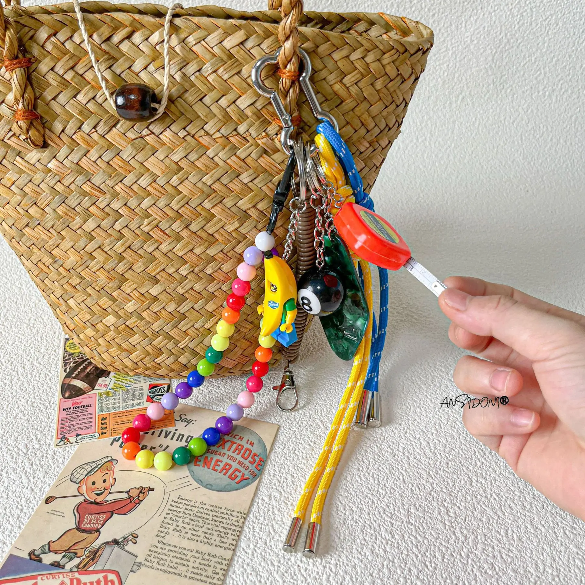 جديد الإبداعية الرياضة على ظهره المفاتيح تعادل الرياح البيسبول الأزياء قلادة الصيف الحبل حقيبة قلادة جديد اللياقة البدنية الرجال والنساء