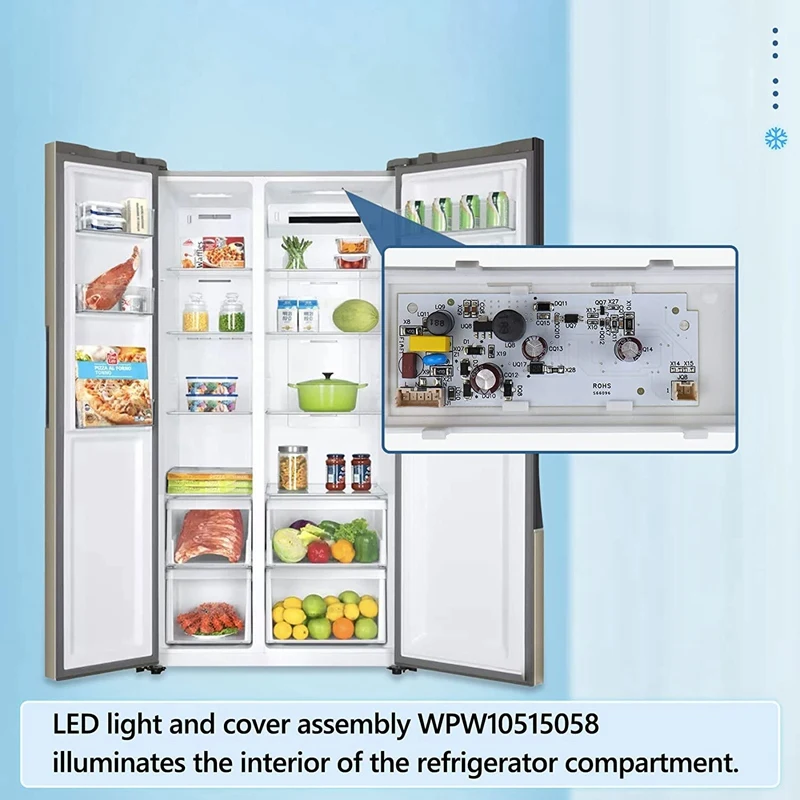 New W10515058 Refrigerator Freezer Main LED Light Compatible With Whirlpool/Kenmore/Maytag,Refrigerator Freezer