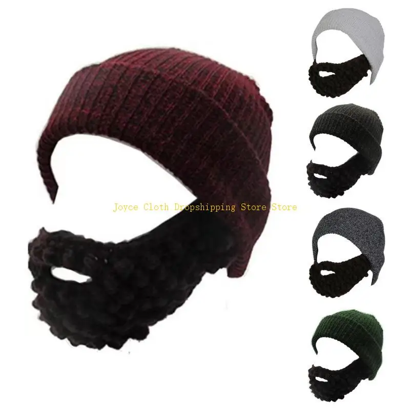 Adult Winter Beard Hat Knit Balaclava Mask Full Face Cover Hat Performances Wear 10CD