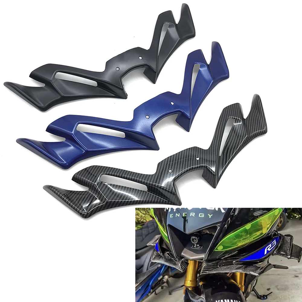 For Yamaha YZF R3 R25 2019 2020 2021 2022 2023 Motorcycle Front Aerodynamic Fairing Winglets Carbon Fiber Cover Protection Guard