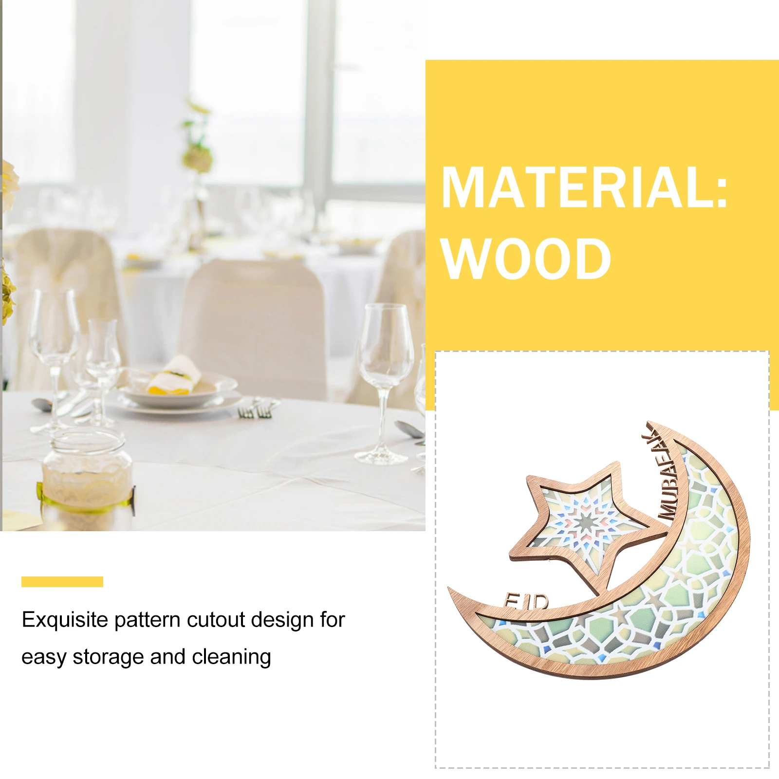 

Wooden Food Tray for Eid Premium Snacks Storage Classic Design Banquet Party Dessert Plate Ramadan Decorative Bowl Dried