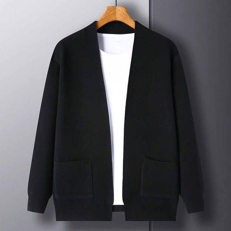 High Quality Men's Knitted Cardigan  Buttonless  Casual Comfortable and Versatile  Suits Man Clothes Coats Jacket