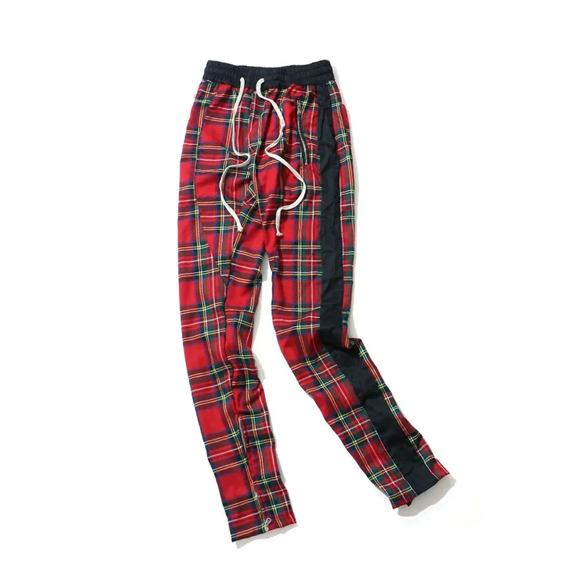 Scottish Style Plaid Sweatpants Men Street Fashion Trousers Casual Sports Joggers Pants