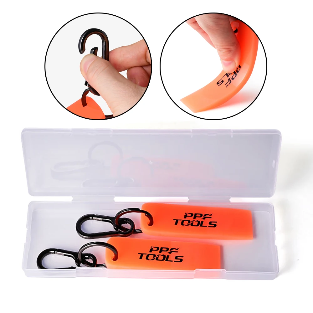 

FOSHIO 2 шт. резиновый скребок для тонировки окон автомобиля PPF инструменты для установки с подвесной пряжкой защитная пленка для экрана чистый портативный скребок