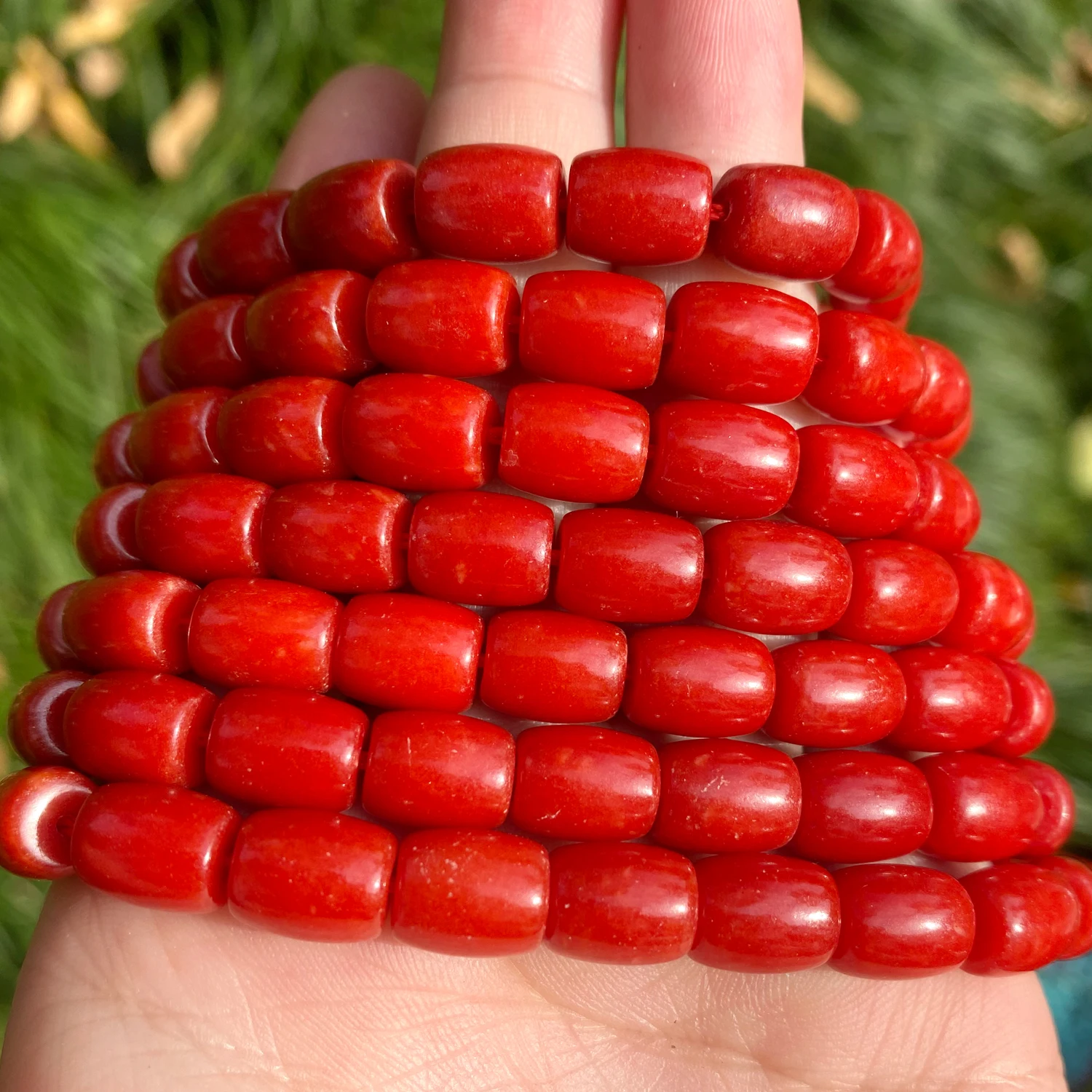 High Quality Natural Stone Red Coral Beads Loose Spacer Drum Coral Beads For DIY Bracelet Necklace Jewelry Making Wholesale 15‘’