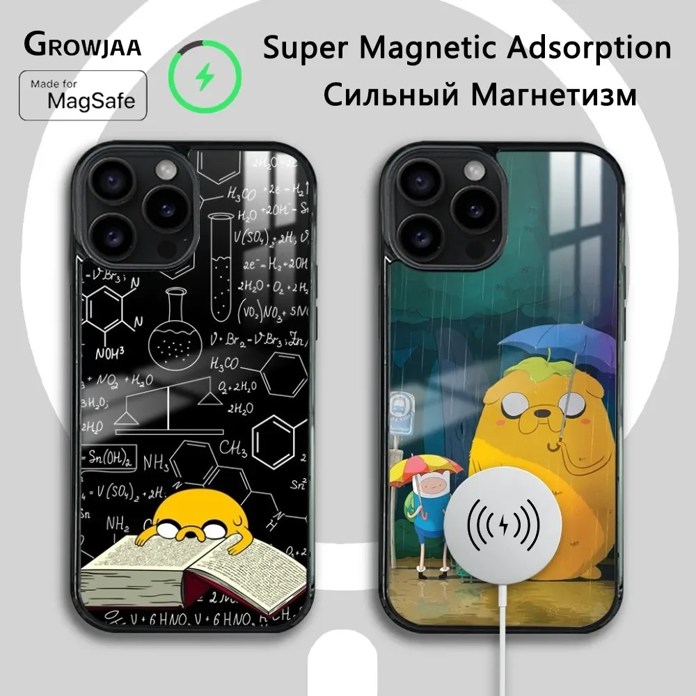 Cartoon A-Adventure T-Time Phone Case For iPhone 16 15 14 13 12 11 Pro Max Plus Mini Magsafe Mirror Wireless Magnetic Cover